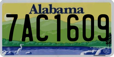 AL license plate 7AC1609