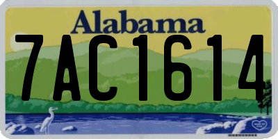 AL license plate 7AC1614