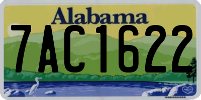 AL license plate 7AC1622