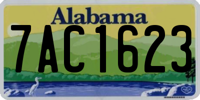 AL license plate 7AC1623