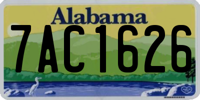 AL license plate 7AC1626