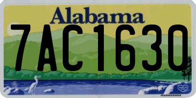AL license plate 7AC1630