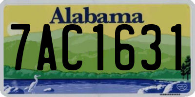 AL license plate 7AC1631