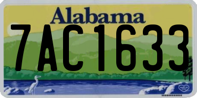 AL license plate 7AC1633