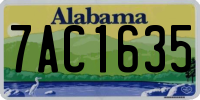 AL license plate 7AC1635