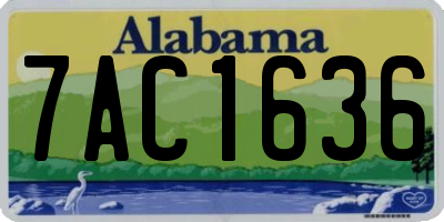 AL license plate 7AC1636