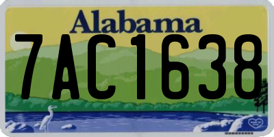AL license plate 7AC1638
