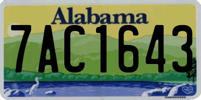 AL license plate 7AC1643