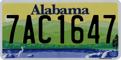 AL license plate 7AC1647