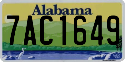 AL license plate 7AC1649