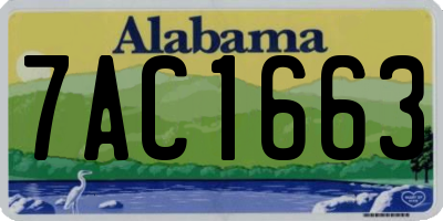 AL license plate 7AC1663