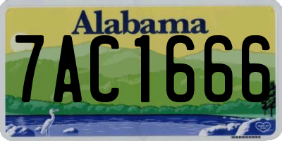 AL license plate 7AC1666