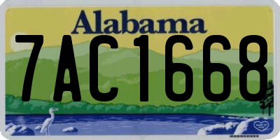 AL license plate 7AC1668