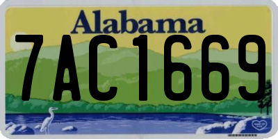 AL license plate 7AC1669