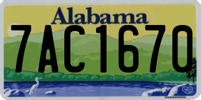 AL license plate 7AC1670