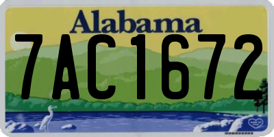 AL license plate 7AC1672