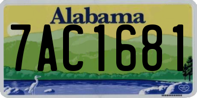 AL license plate 7AC1681