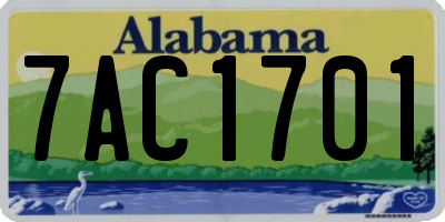 AL license plate 7AC1701