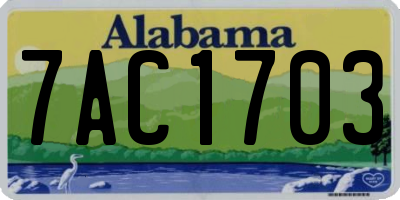 AL license plate 7AC1703