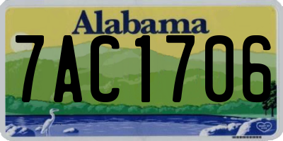 AL license plate 7AC1706