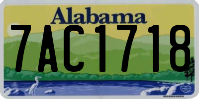 AL license plate 7AC1718