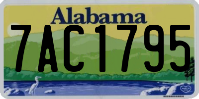 AL license plate 7AC1795