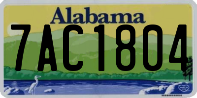 AL license plate 7AC1804
