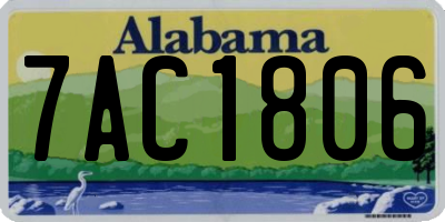 AL license plate 7AC1806