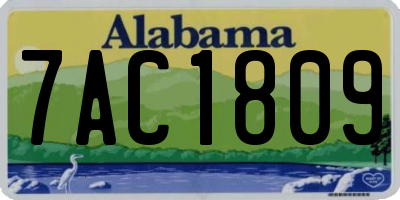 AL license plate 7AC1809