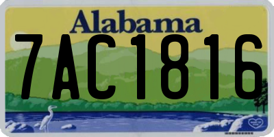 AL license plate 7AC1816