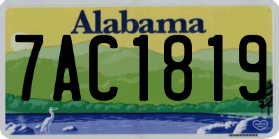 AL license plate 7AC1819