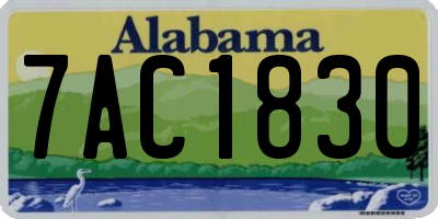 AL license plate 7AC1830