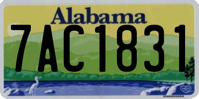 AL license plate 7AC1831