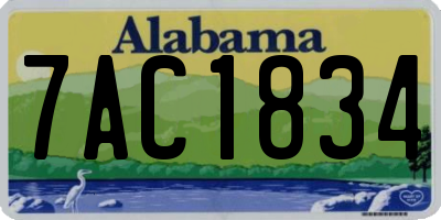 AL license plate 7AC1834