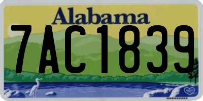 AL license plate 7AC1839