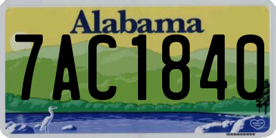AL license plate 7AC1840