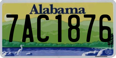 AL license plate 7AC1876