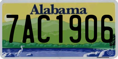 AL license plate 7AC1906