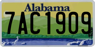 AL license plate 7AC1909