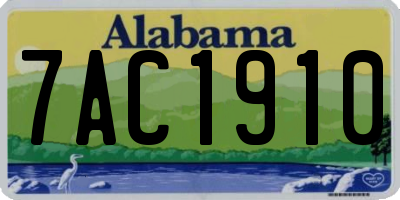 AL license plate 7AC1910