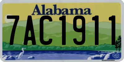 AL license plate 7AC1911