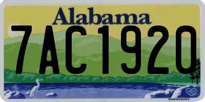 AL license plate 7AC1920