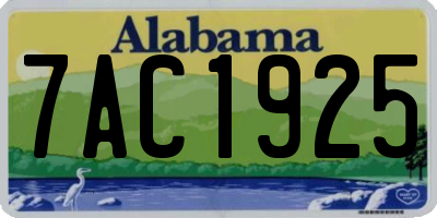 AL license plate 7AC1925