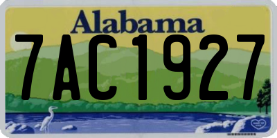 AL license plate 7AC1927