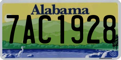 AL license plate 7AC1928