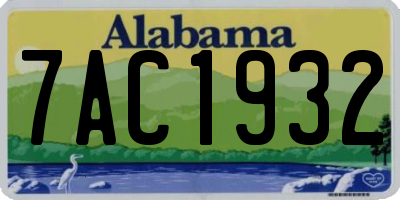 AL license plate 7AC1932