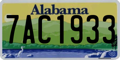 AL license plate 7AC1933