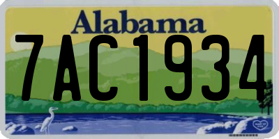 AL license plate 7AC1934