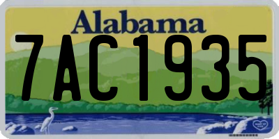 AL license plate 7AC1935