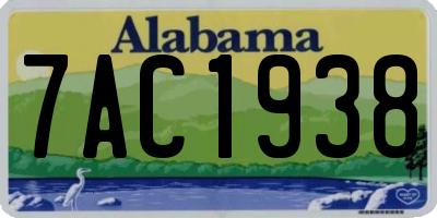 AL license plate 7AC1938